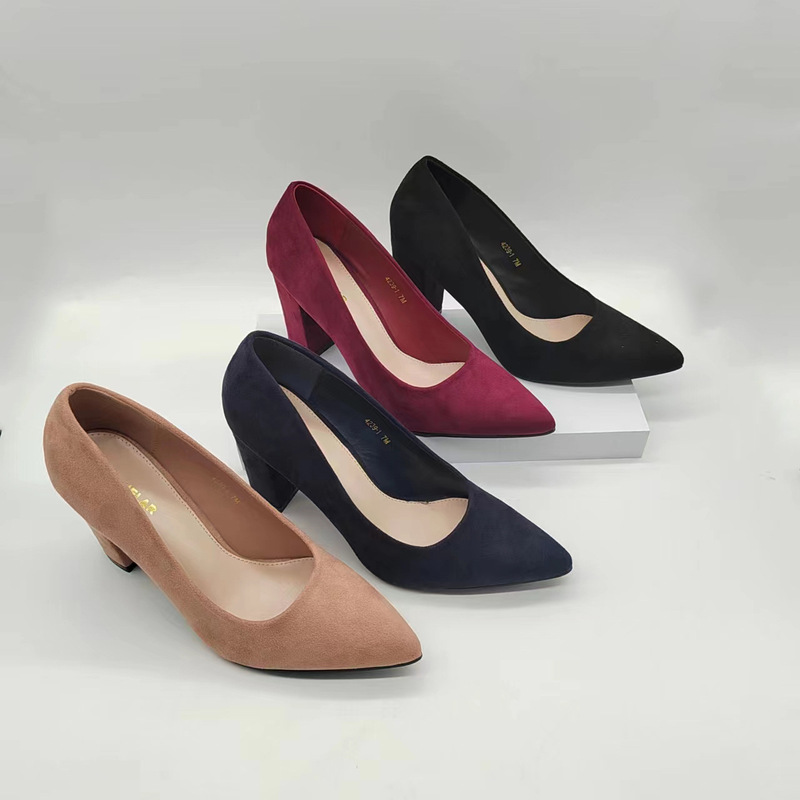 Fashion Pointed Toe Shallow Mouth Single Shoes Women's Design Sense Niche 2023 New Cyber Celebrity Chunky Heel Elegant Socialite High Heels