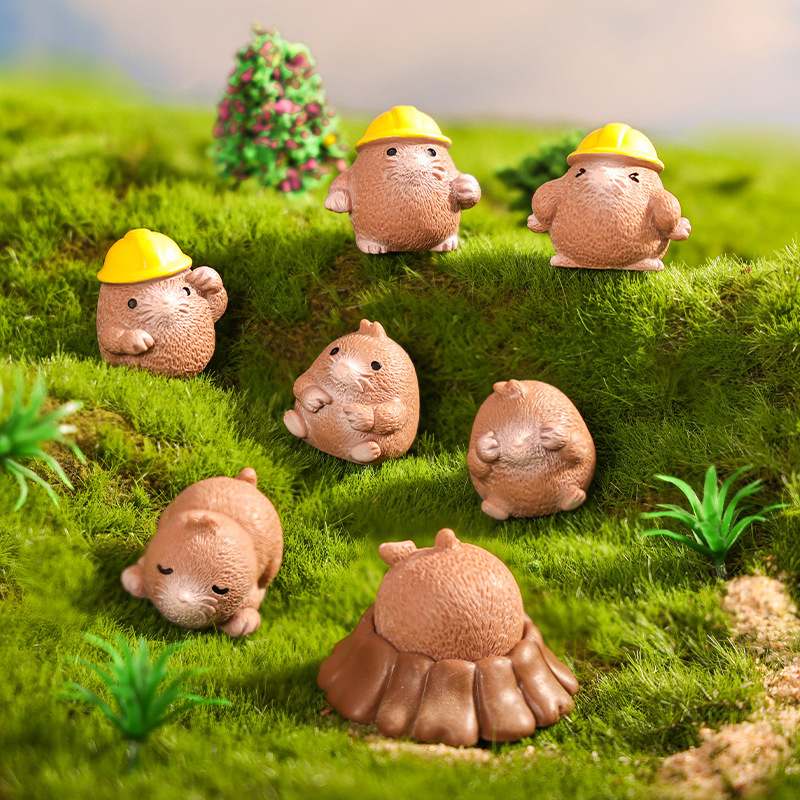 マイクロランドスケープクリエイティブかわいい小さなモグラ diy ガーデニング造園装飾ドールハウスオフィスデスクトップ装飾品|undefined