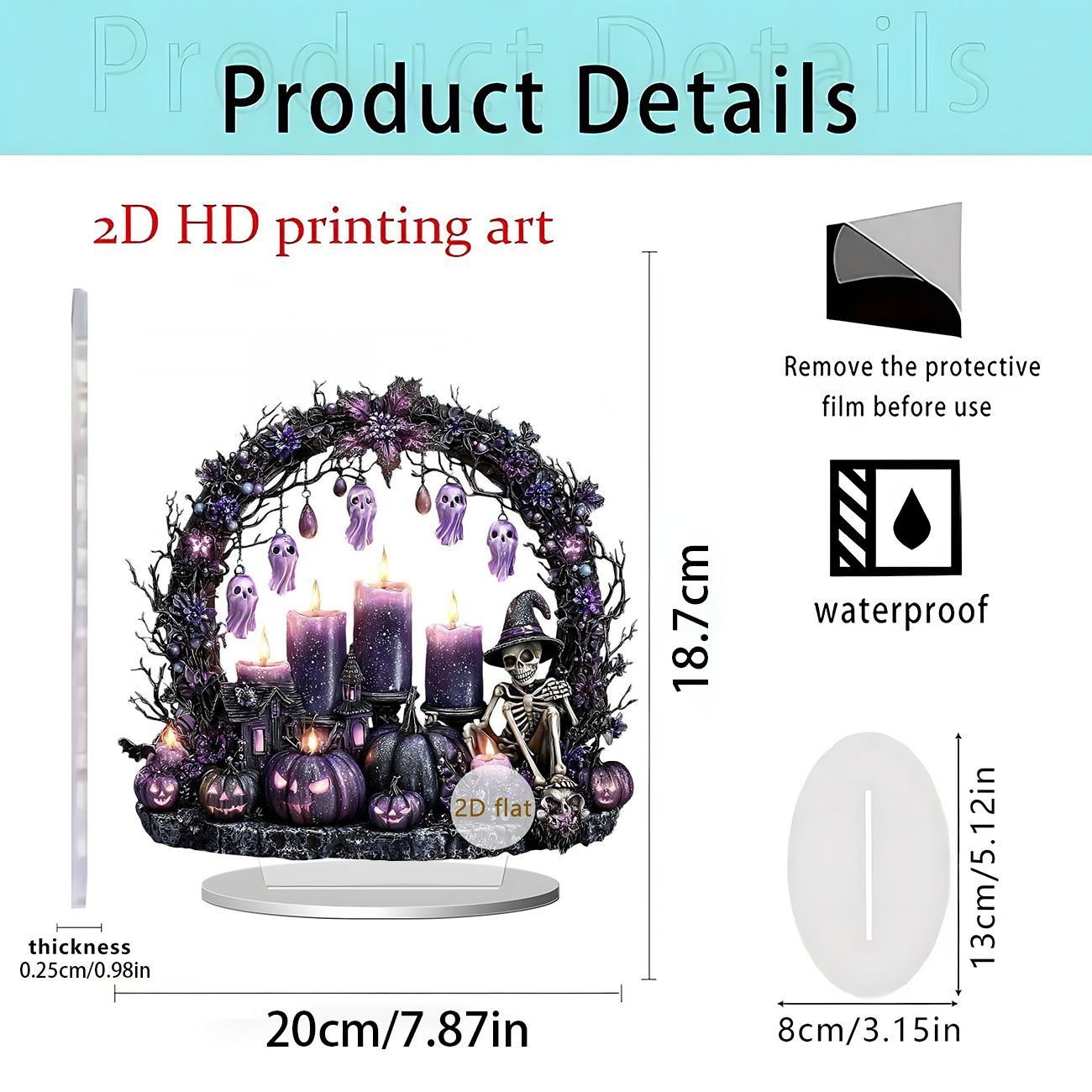 Transfronterizo Amazon Halloween Navidad Mesa Bandera Fiesta Decoración Acrílico 2D Decoración de escritorio plano Decoración