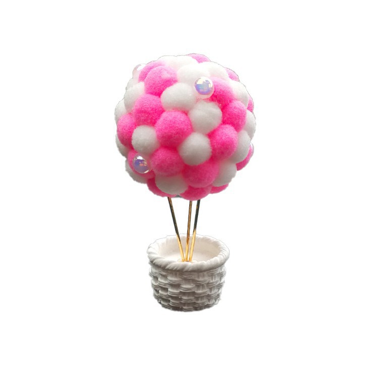 [Globo aerostático] Adornos de coche, decoración de coche, corazón de niña, pompón, lindo coche, accesorios interiores, celebridades de Internet