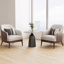 现代酒店客房休闲单人沙发椅办公洽谈沙发酒吧会所咖啡厅接待桌椅