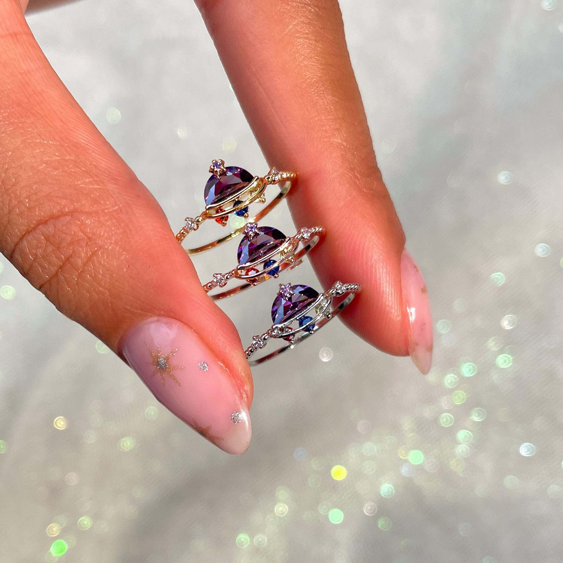 Geometric Pattern Women'S Gender Brass Geometric Gem Copper Rings