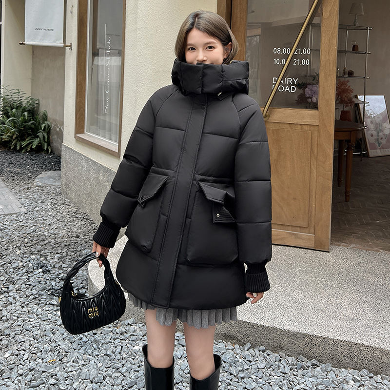Mujeres de algodón coreano de estilo largo invierno 2025 moda universal calentamiento suelto chaqueta de algodón grueso abrigo de algodón image 4