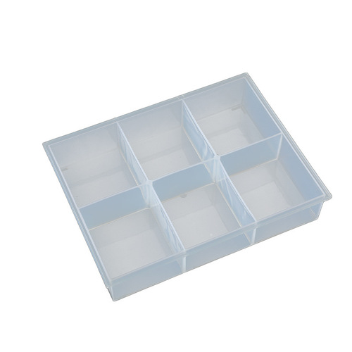 6-compartment transparent display box without lid, plastic storage box, window storage, medium-sized foreign trade organizing box, 6-compartment tray