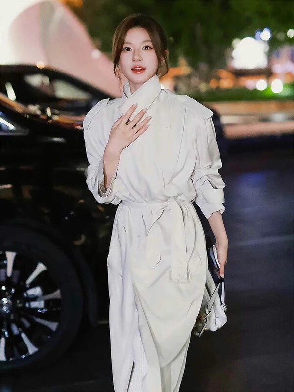 白色风衣外套女小个子2025年秋季新款英伦风高级感中长款气质大衣|undefined