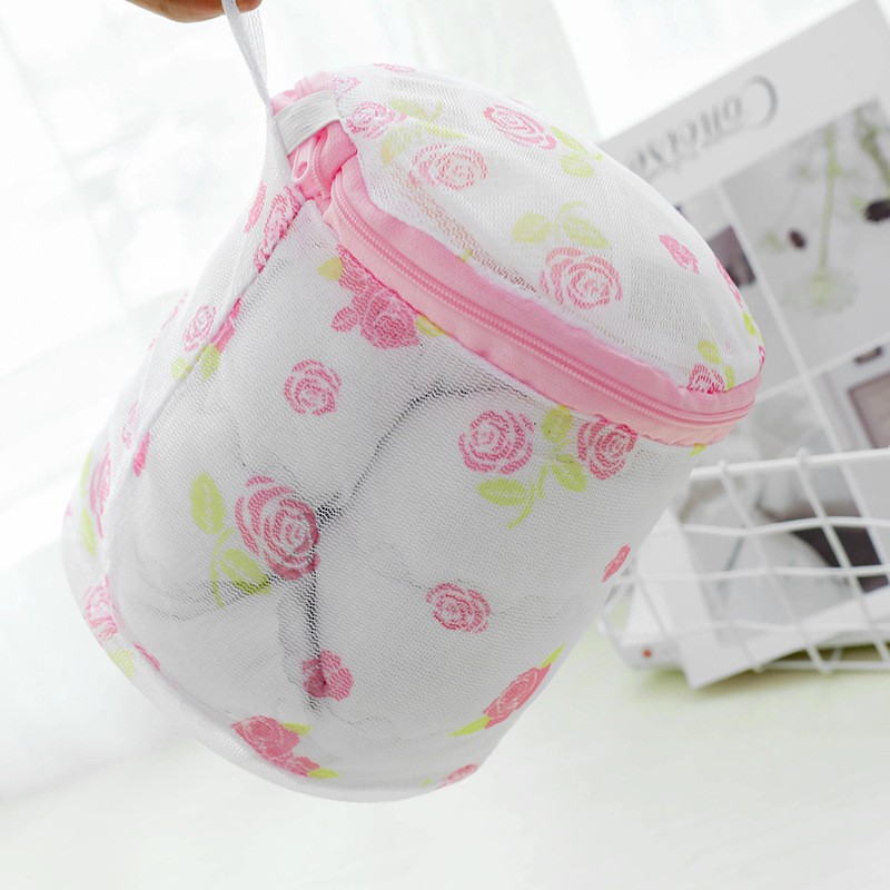 Foldable bra wash bag white bra wash bag with stand underwear storage basket