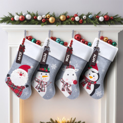 クリスマス靴下プレゼント袋新品立体雪だるまクリスマス靴下クリスマスプレゼント祝日キャンディー袋プレゼント靴下装飾