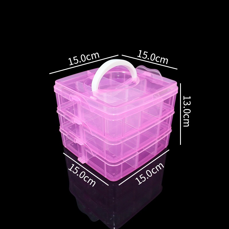 3層ボックス取り外し可能なppプラスチック収納ボックス子供のおもちゃの部品収納ボックス薬物薬品ポータブル収納ボックス|undefined