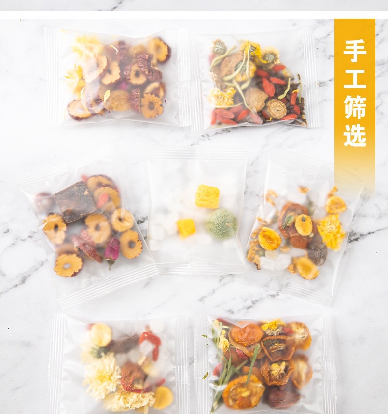 Fruit and Herbal Tea Bag Blend with Chrysanthemum Goji Cassia and Citrus 10 Pack Cold Brew details
