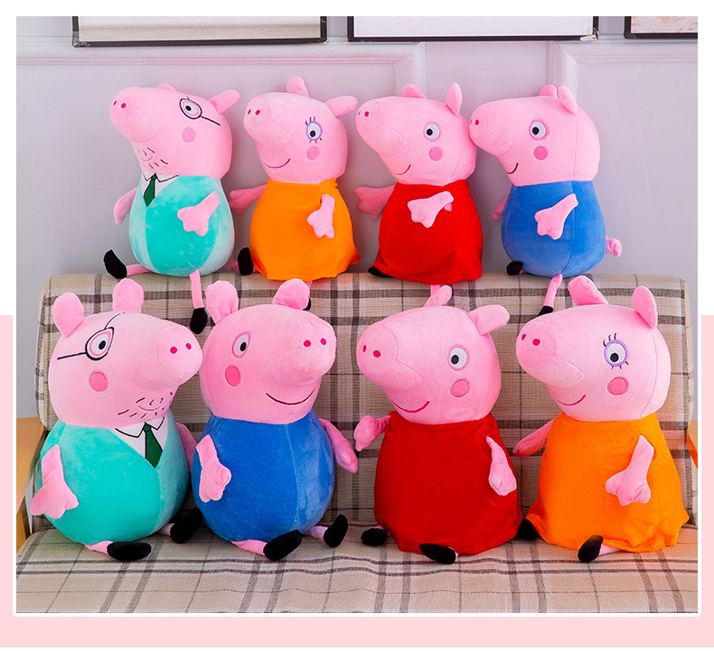 Peppa Pig Doll Family of Four Stuffed Toys Pink Piggy Holiday Gift Pillow Doll