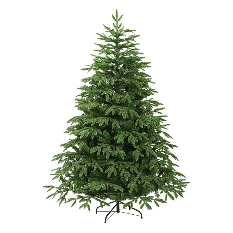 Árbol de Navidad de lujo verde mixto de PE, decoración navideña, arreglo festivo, adorno grande con luces