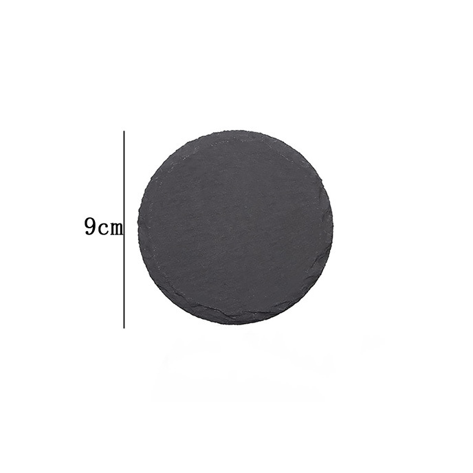 Estilo europeo natural occidental restaurante Placa de pizarra Luz de lujo barbacoa Placa de roca negra vajilla creativa estera de aislamiento Placa de sushi