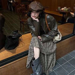 酷~时髦翻檐废土风贝雷帽女夏美拉德气质辣妹英伦八角帽报童帽子