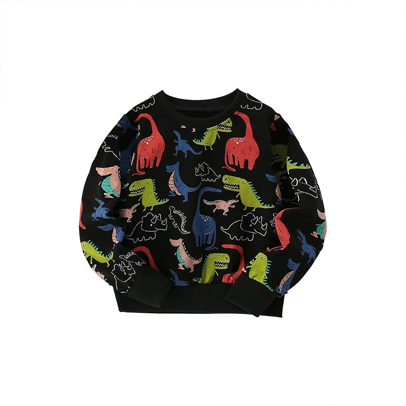 Осенняя толстовка для мальчиков, динозавр, детская универсальная толстовка с длинным рукавом, детская одежда, европейский стиль, оверсайз