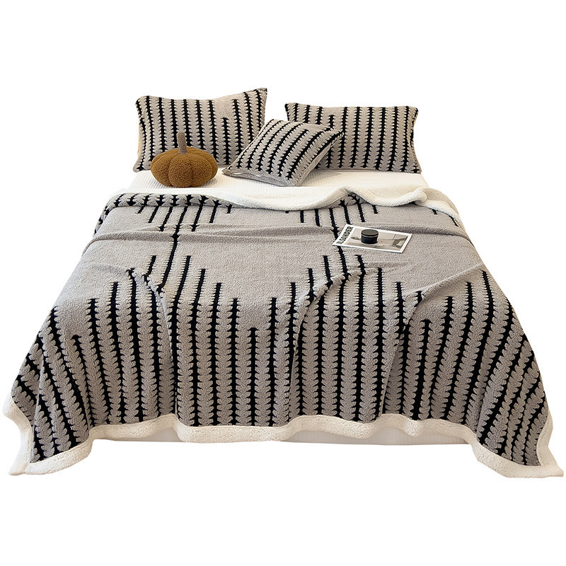 Leche de peluche gruesa manta de invierno de peluche de coral manta de siesta de oficina sofá pequeña manta dormitorio de peluche de abeto