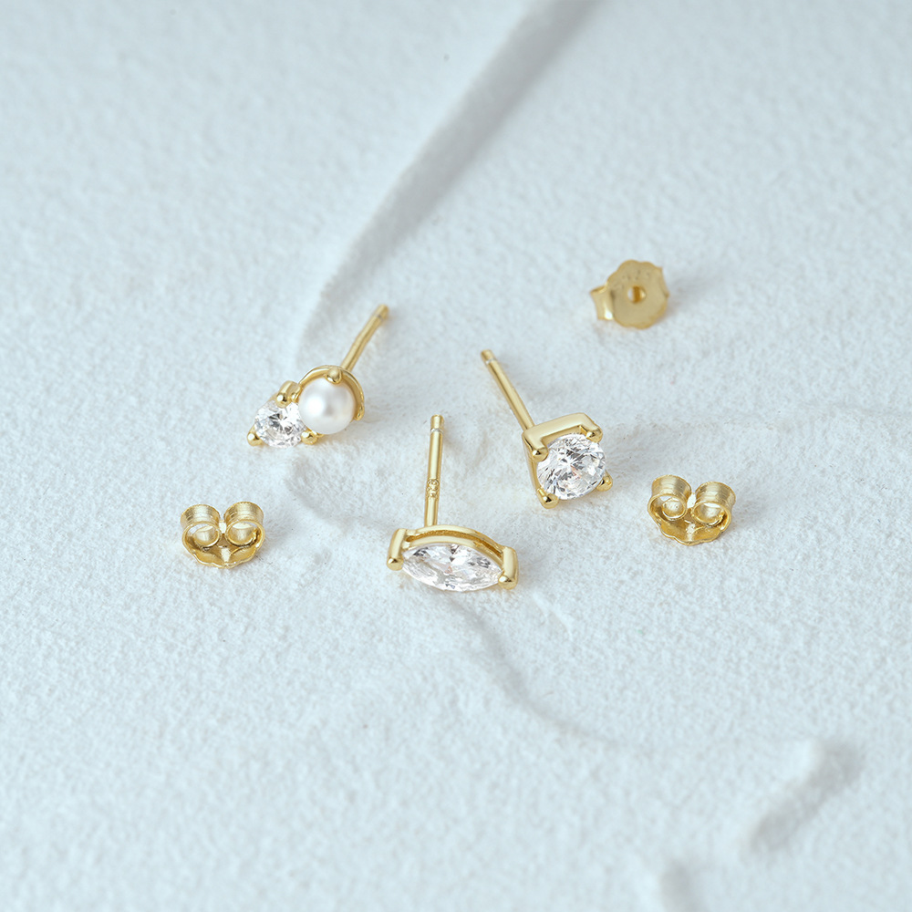3g Weight Ear Studs Classification 1 Set Quantity Daily Occasion 925 Sterling Silver Material Star, Butterfly Pattern Women's Gender Plating Design Simple Style Style 1 Set 925 Sterling Silver Star Butterfly Ear Studs 43