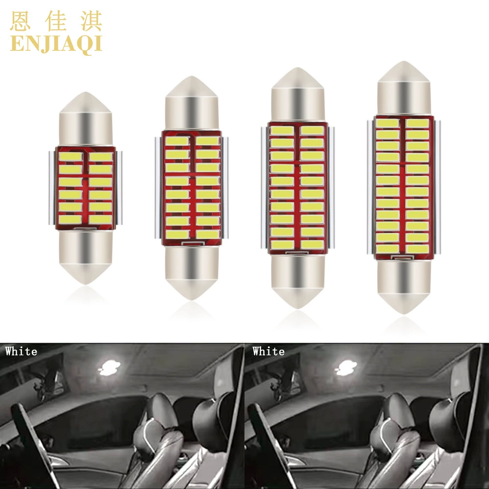 Автомобильная Светодиодная лампа для чтения двухсторонняя 4014 C5W светильник для номерного знака на крыше, задний фонарь, неполярное декодирование CANBUS