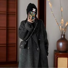 时尚百搭毛呢外套女秋冬新款韩版气质宽松中长款过膝呢子大衣
