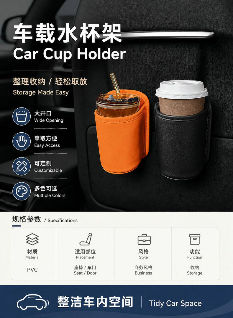 Car Cup Holder, Car Door Storage Box, Seat Back Car Door Cup Holder, Car Trash Can, Car Beverage Storage Rack