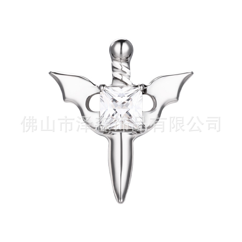 Pointed titanium steel lip stud product view