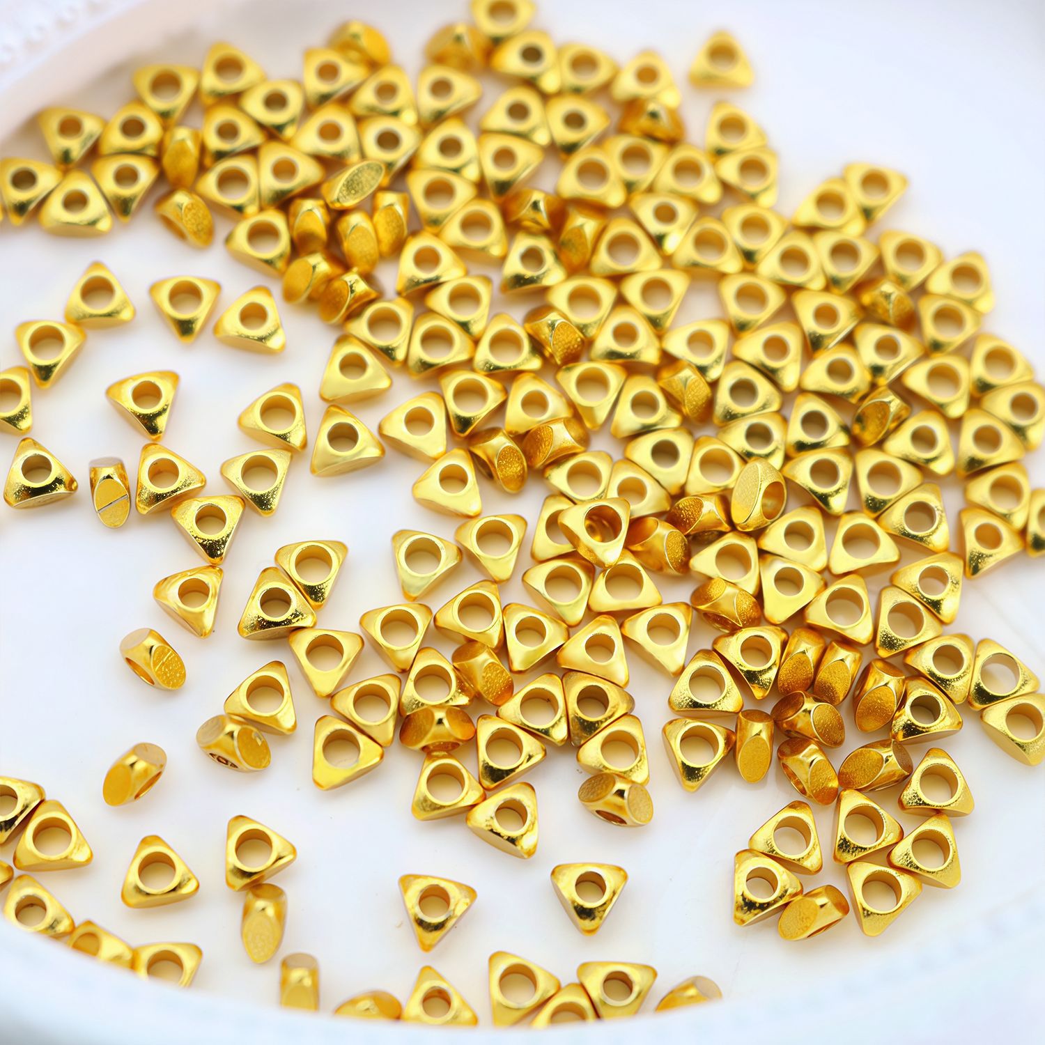 古法沙金高保色立体隔珠散珠串珠文玩项链手链手串饰品配件DIY