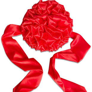 Big Red Flower Ball Opens for Opening and Reveals Red Hydrangea Wedding Car New Car Car Hand in Auto Show Car Move Big Red Flower