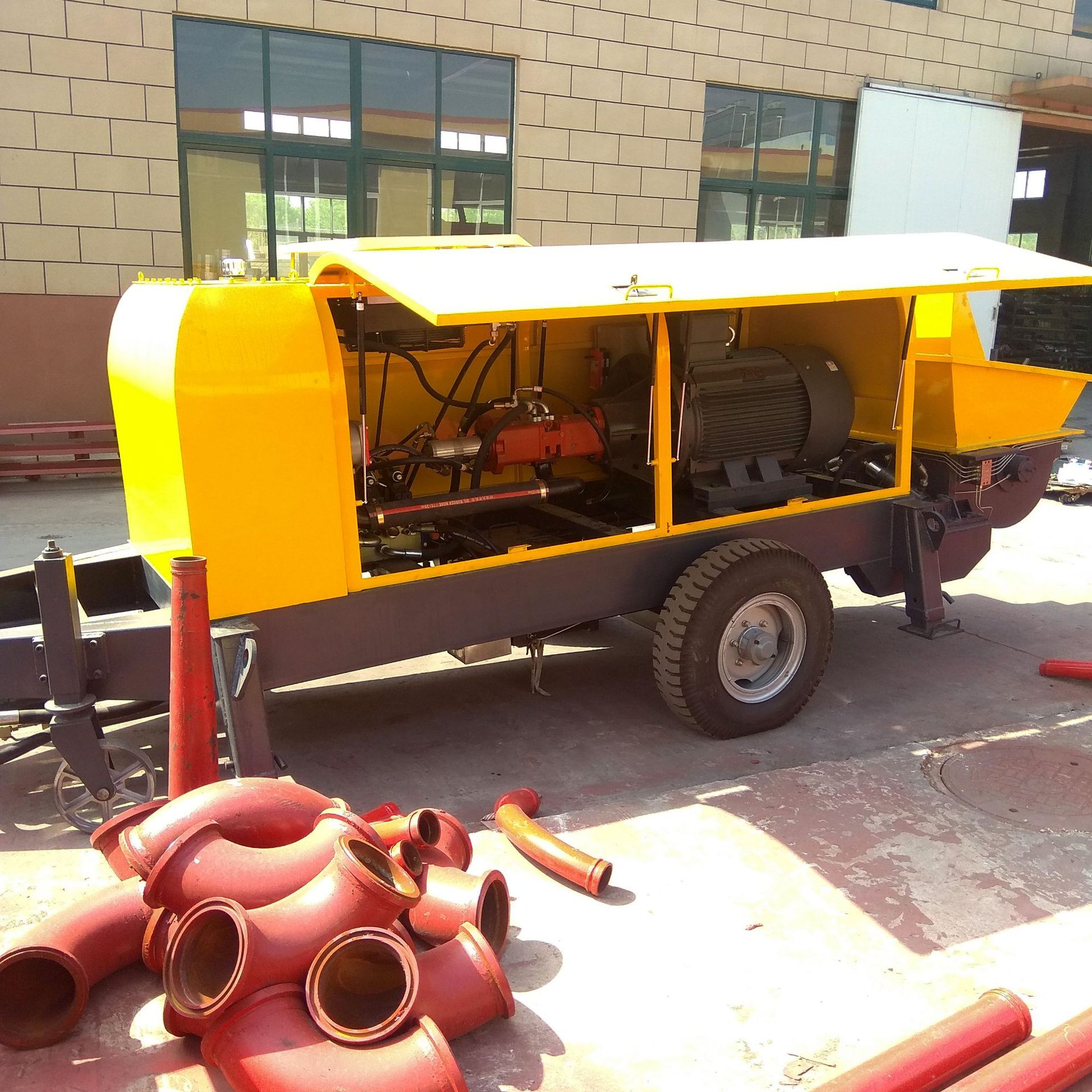 混凝土输送泵大骨粒 4-5CM骨科 90KW地泵电机 60电动泵混凝土