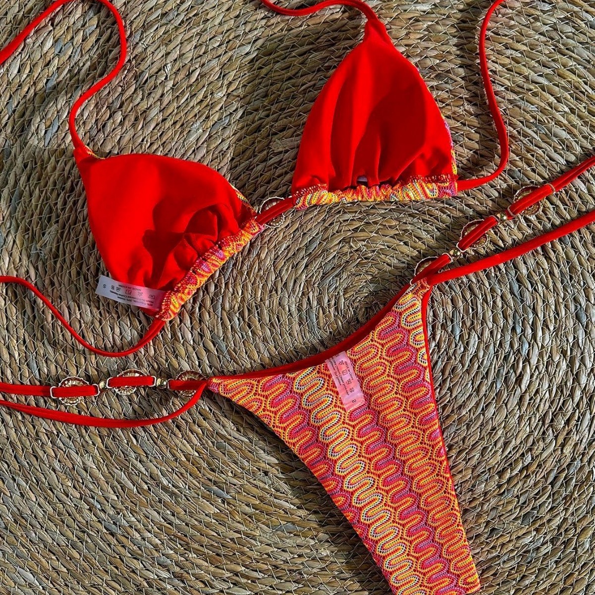 Women's Clothing Style Sexy Bikini Two Piece Set With Metallic Jewelry Swimsuit Women's Clothing Beach & Pool Ready_ecoleips.com