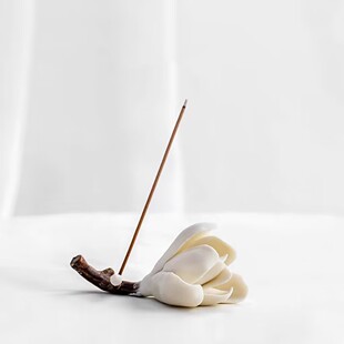 Hand-Held Magnolia Tea Table Ornaments, Study Tea Table Decorations, Tea Ceremony Ceramics, Creative Small Incense Sticks