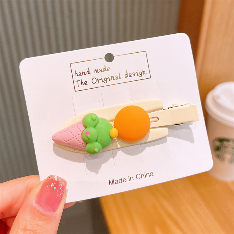 Pastel de helado maquillaje clip chica dulce lindo sin costuras horquilla flequillo clip de color caramelo clip lateral accesorios para el cabello