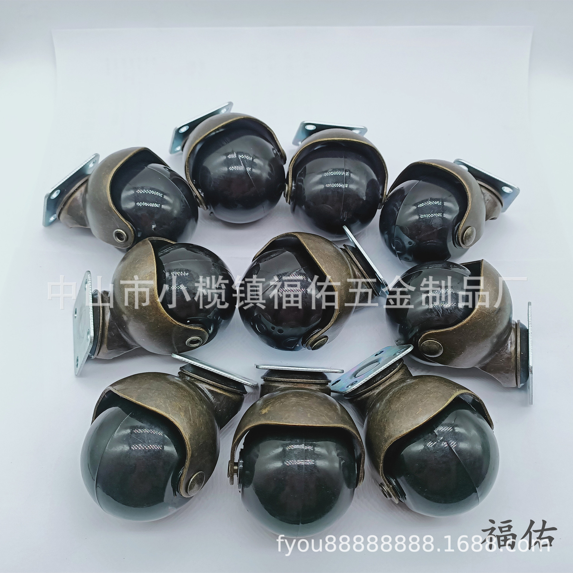 2寸尼龙pu家具轮球形轮家具万向脚轮办公椅轮子沙发地球轮橡胶轮