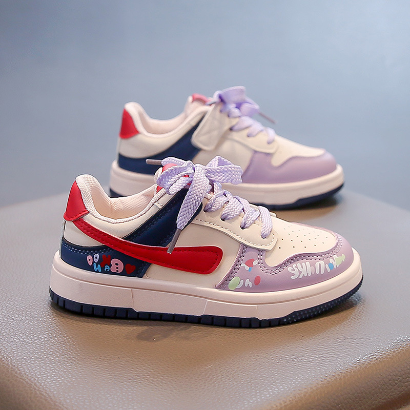 Modische Kinder-Sneaker für Mädchen – Weiche Slipper mit Klettverschluss (wasserabweisend, rutschfest, rosa/lila, Größen 26–37)_voghion.com