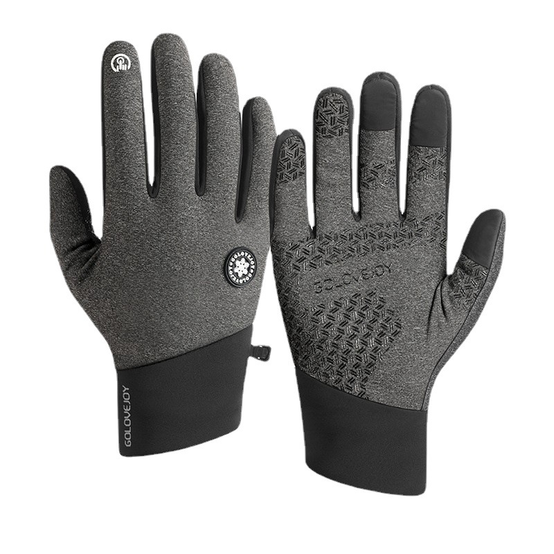 Cycling gloves, autumn winter outdoor skiing mountaineering sports, anti slip velvet windproof and splash proof touch_voghion.com