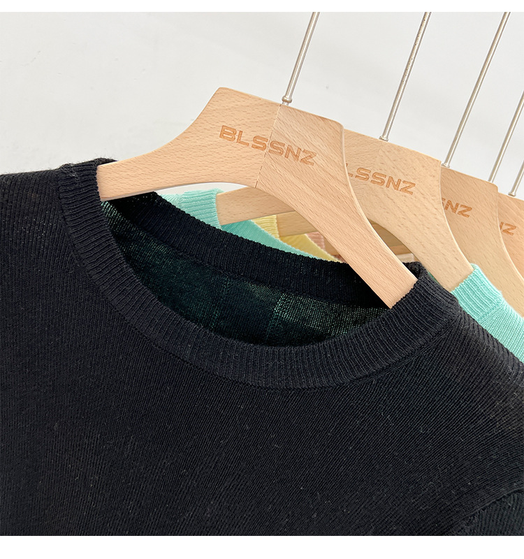 315g Weight Long Sleeve Sleeve Length Pullovers Placket Type Spandex, Polyester Fabric Type Short Top Length Knitwear Tops Type Daily Occasion Round Neck Neckline Slim Fit Type Solid Color Pattern Spring, Autumn Season Women's Gender Casual, Simple Style Style Wholesale Women's Casual Simple Style Solid Color Long Sleeve Sweaters & Cardigans 35
