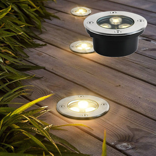 Low buried lamp 3W ultra-thin outdoor waterproof aisle lamp buried lamp embedded floor lamp garden villa floor lamp