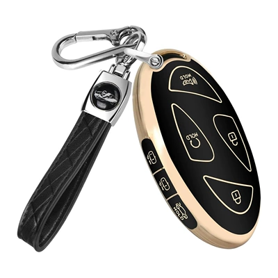 to South Korea Hyundai Hyundai: Car key bag - bagged-modern-l-gold-edge-7-key-black