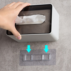 Transparent hole-free wall-mounted toilet tissue box household coffee table living room paper box hanging tissue storage box