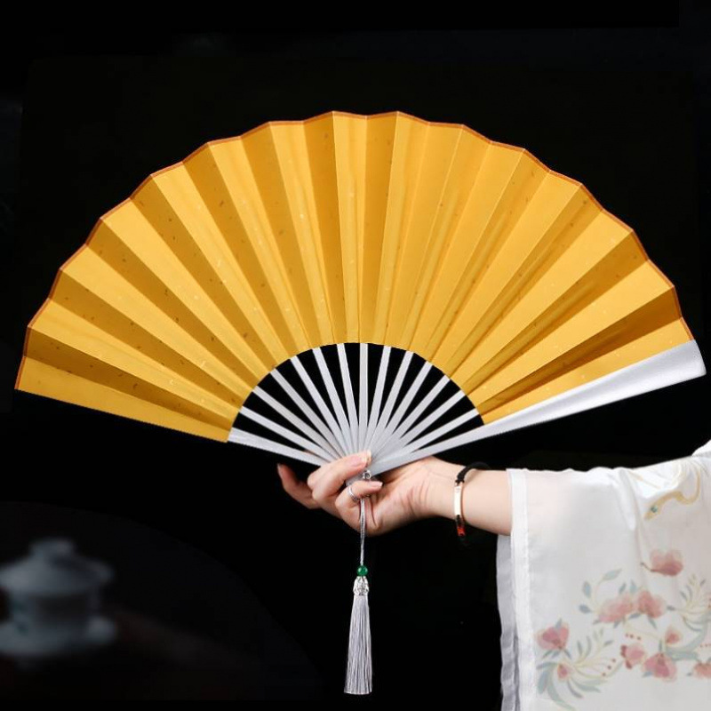 *%防身武器扇子功夫折扇钛合金全纯金属铁男款十寸折叠机械感太极|undefined