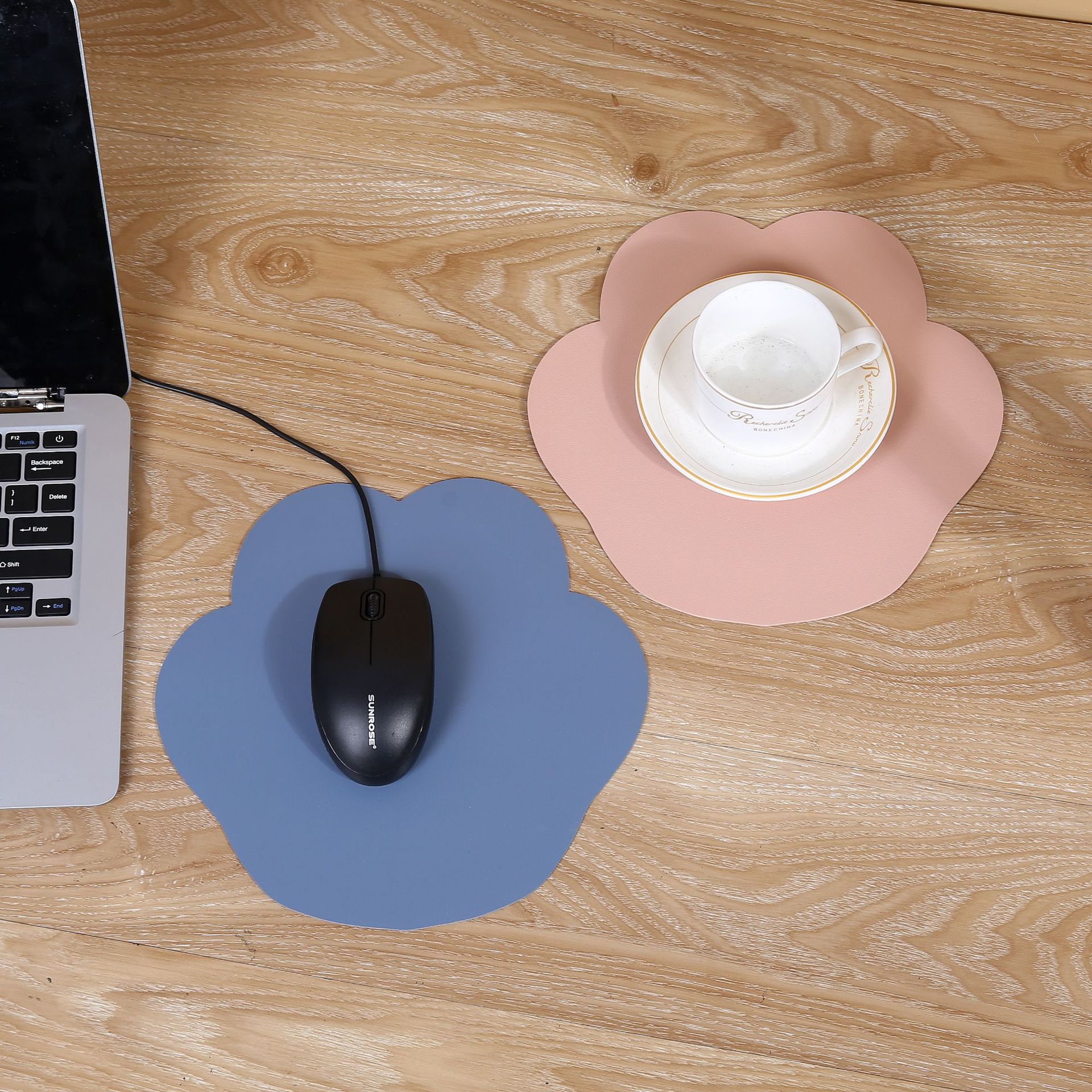 Alfombrilla de Cuero de Doble Cara — Mouse Pad Impermeable, Antideslizante para Oficina