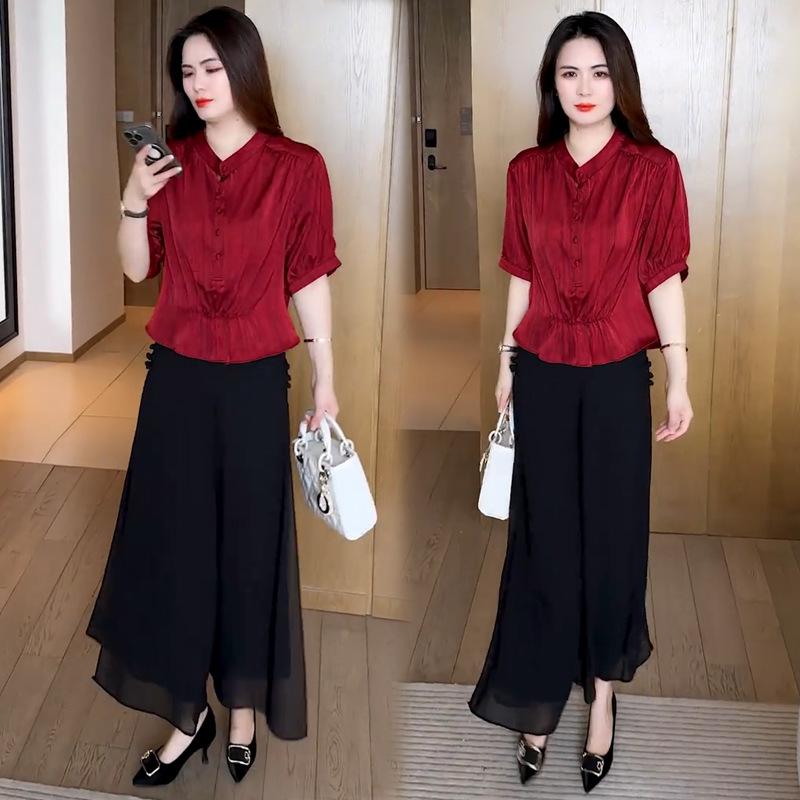 Red black trousers