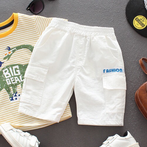 Boys shorts baby pants  summer children's overalls thin medium pants five-quarter pants summer children's clothing trendy
