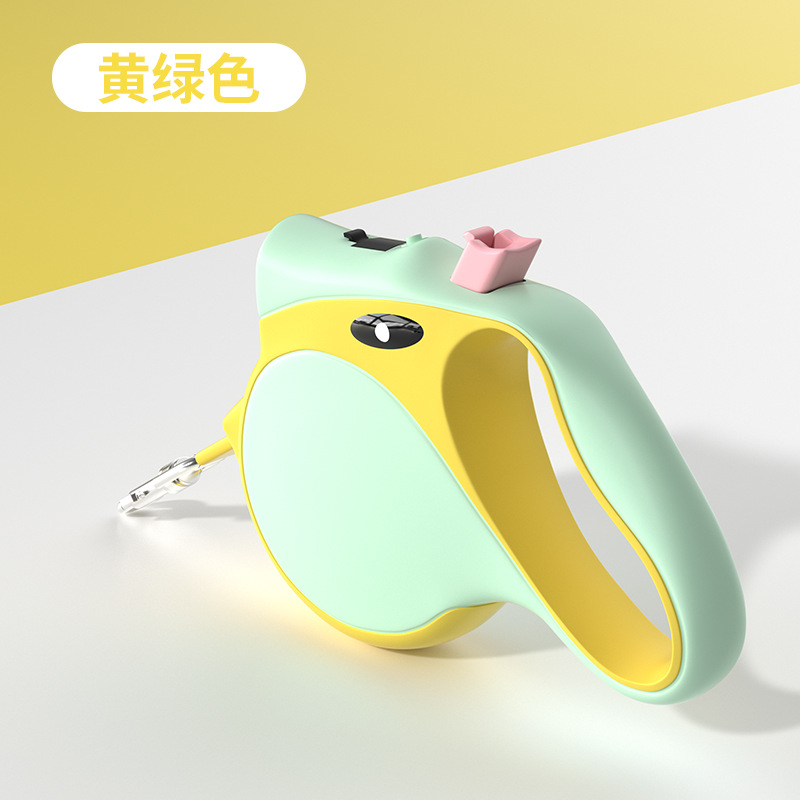 【 5m 】 조명이 있는 자동 견인 로프(황록색)