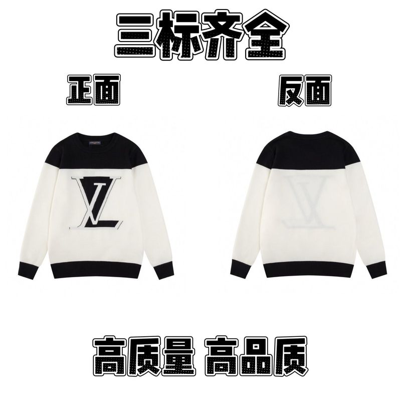 2025春秋新款潮牌字母满身logo圆领针织毛衣男女款宽松休闲上衣【|undefined