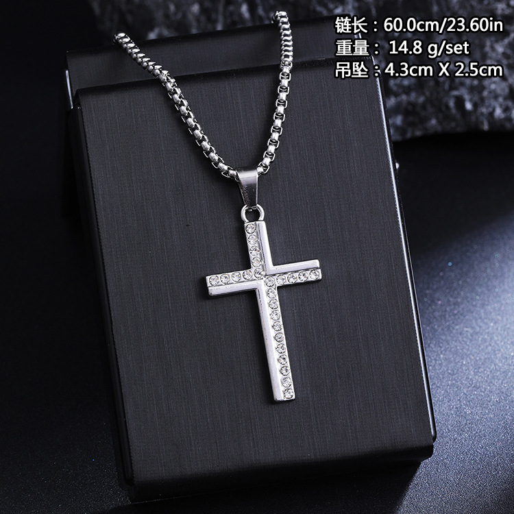 08485 십자가 티타늄 스틸 체인 길이 60cm