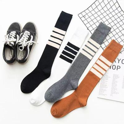 條紋小腿襪四季款韓版學院風個性混搭及膝襪運動潮流ins日系時尚