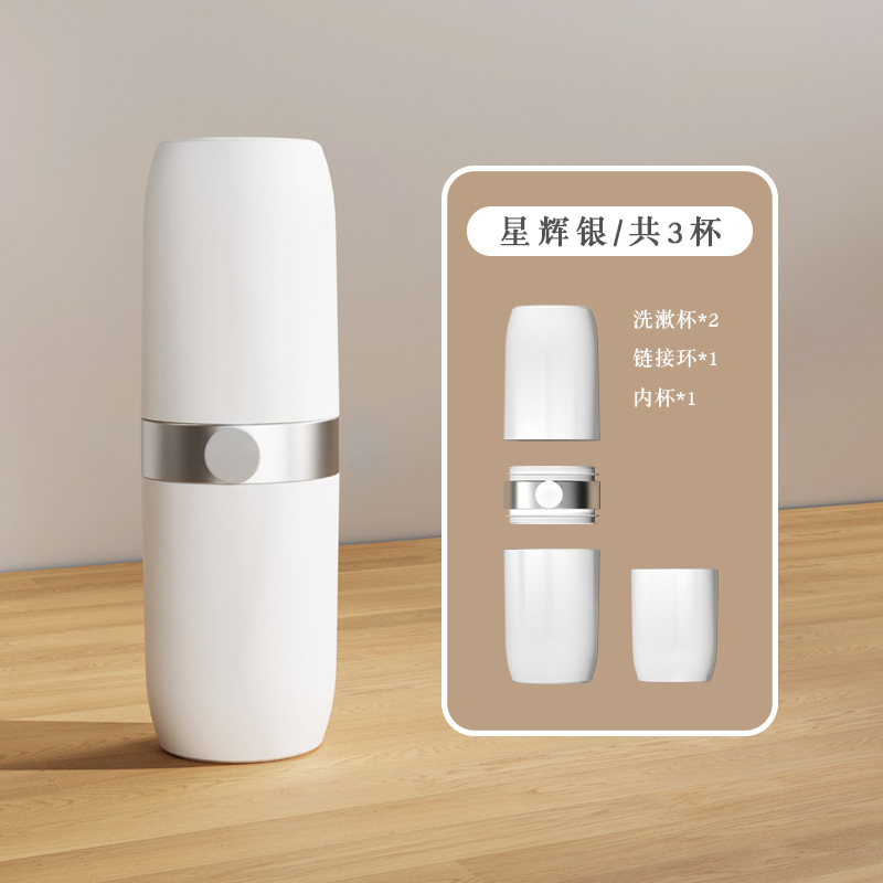 Caja de almacenamiento de cepillo de dientes de lavado de viaje enjuague bucal portátil utensilios de dientes de recipiente de dientes de taza de cepillo de dientes conjunto de taza de cepillo de dientes suministros de viaje