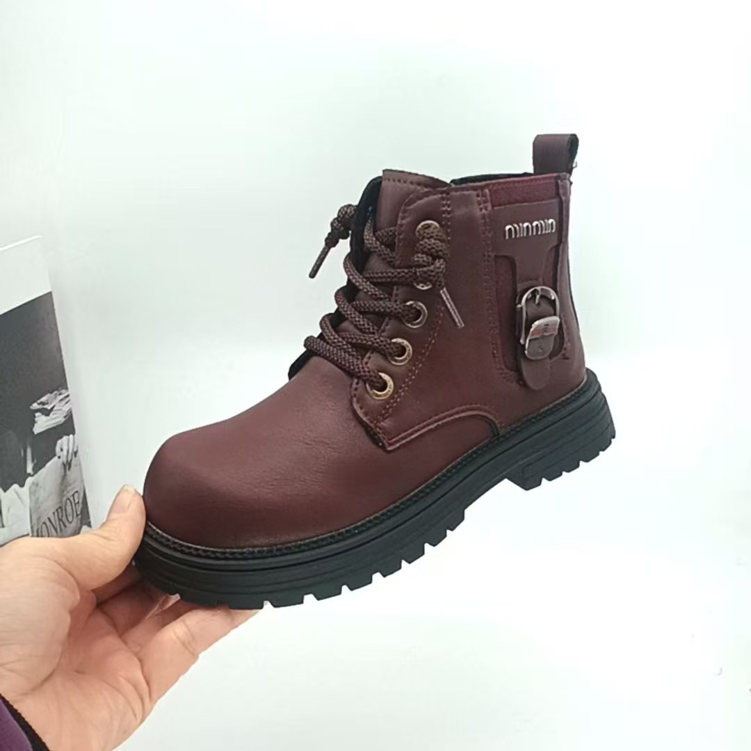 Niñas botas Martin para niños otoño invierno 2025 nuevas botas de moda para niños británicos botas de cuero para niños pequeños