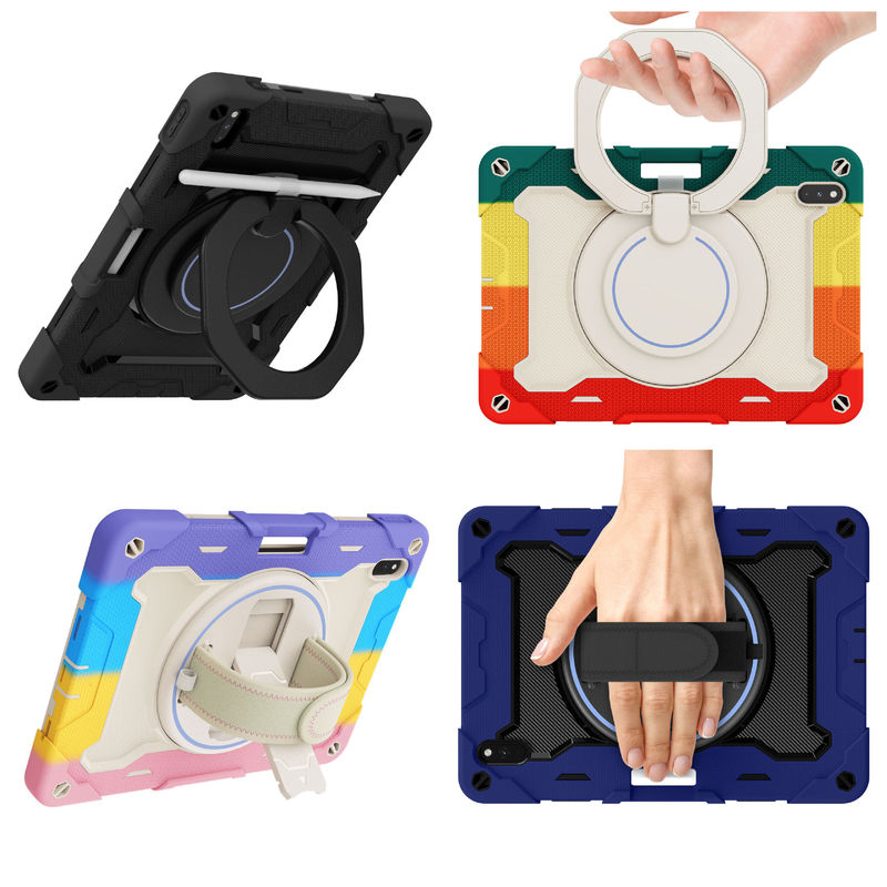 Cross-Border 2025 Suitable for iPad A16 Protective Case Air13 Tablet Case Pro11 Silicone 10Th Generation Anti-Fall Rotating Stand