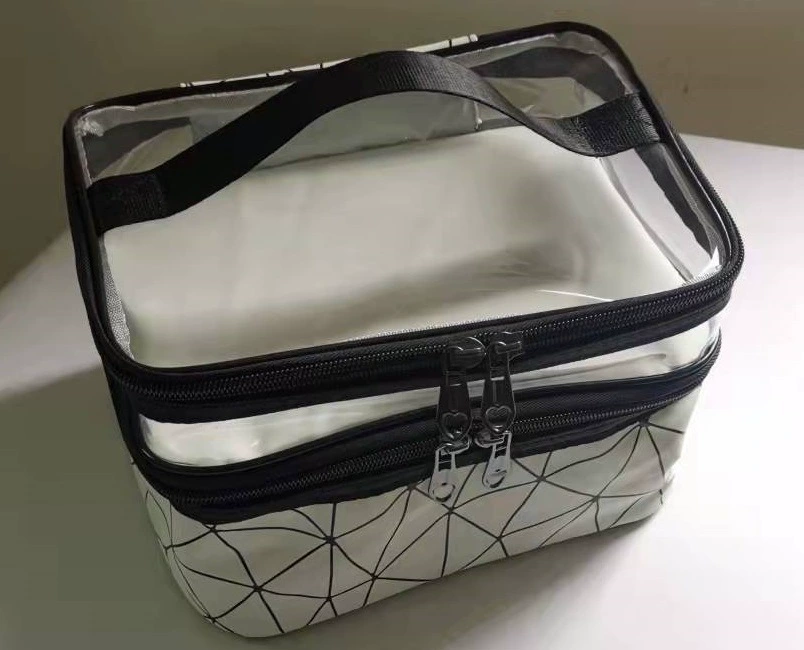 Handheld Cosmetic Bag, Universal Storage System, Double-Layer 25×20×2 cm Portable Organizer
