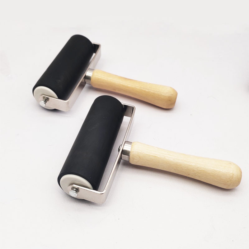 Grabado de tinta rodillo pintura diamante rodillo de goma arte hecho a mano de los niños herramienta de grabado 10cm rodillo de goma de impresión al óleo